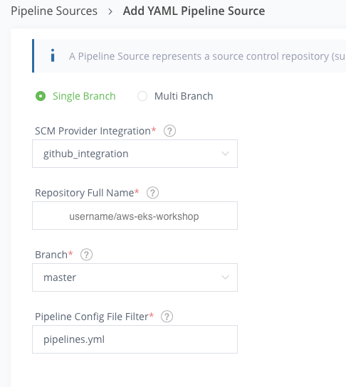 Create Pipeline Source